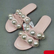 将图片加载到图库查看器,Fashion Party Dresses Shoes Pearl Sandals Flat Women Flip Flops Casual Beach Flat Slippers Dressy Flat Sandals With Pearls Slip On Summer Beach Bridal Shoes