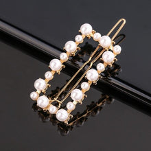 Load image into Gallery viewer, Fashion Pearl Hair Clip Women Girls Elegant Design Triangular Star Round Hairpin Barrette Hair Pins Ponytail Gorgeous Hair Accessories For Women