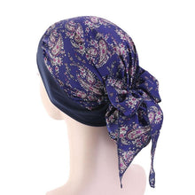Load image into Gallery viewer, Fashion Printed Flowers Soft Beanie Turban Hat Inner Hijabs Cap Muslim Head Scarf Turban Bonnet Ladies Wrap Under Hijab Caps For Women