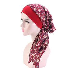 Load image into Gallery viewer, Fashion Printed Flowers Soft Beanie Turban Hat Inner Hijabs Cap Muslim Head Scarf Turban Bonnet Ladies Wrap Under Hijab Caps For Women