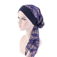 Load image into Gallery viewer, Fashion Printed Flowers Soft Beanie Turban Hat Inner Hijabs Cap Muslim Head Scarf Turban Bonnet Ladies Wrap Under Hijab Caps For Women