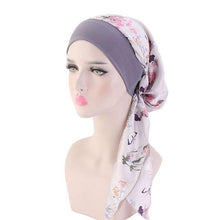 Load image into Gallery viewer, Fashion Printed Flowers Soft Beanie Turban Hat Inner Hijabs Cap Muslim Head Scarf Turban Bonnet Ladies Wrap Under Hijab Caps For Women