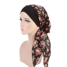 Load image into Gallery viewer, Fashion Printed Flowers Soft Beanie Turban Hat Inner Hijabs Cap Muslim Head Scarf Turban Bonnet Ladies Wrap Under Hijab Caps For Women
