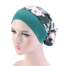 Load image into Gallery viewer, Fashion Printed Flowers Soft Beanie Turban Hat Inner Hijabs Cap Muslim Head Scarf Turban Bonnet Ladies Wrap Under Hijab Caps For Women
