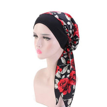 Load image into Gallery viewer, Fashion Printed Flowers Soft Beanie Turban Hat Inner Hijabs Cap Muslim Head Scarf Turban Bonnet Ladies Wrap Under Hijab Caps For Women