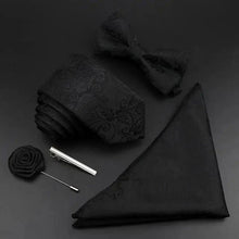 将图片加载到图库查看器,Fashion Red Business Necktie Matching Bowtie Flower Vintage Design Set For Men Self-Tie Bow Tie And Pocket Square Classic Business Tuxedo Wedding Bowties Handkerchief Set Men Necktie And Pocket Square Set