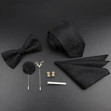 将图片加载到图库查看器,Fashion Red Business Necktie Matching Bowtie Flower Vintage Design Set For Men Self-Tie Bow Tie And Pocket Square Classic Business Tuxedo Wedding Bowties Handkerchief Set Men Necktie And Pocket Square Set