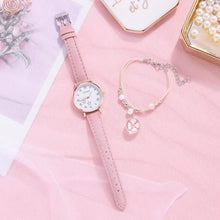 将图片加载到图库查看器,Fashion Set Watch Casual All-Match Leather Strap Student Watch Luminous Five-Pointed Star Dial Childrens Luminous Watch Women Casual Leather Female Wrist Watch Leather Band Quartz Watch