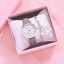 将图片加载到图库查看器,Fashion Set Watch Casual All-Match Leather Strap Student Watch Luminous Five-Pointed Star Dial Childrens Luminous Watch Women Casual Leather Female Wrist Watch Leather Band Quartz Watch