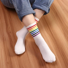 Load image into Gallery viewer, Fashion Socks Cotton Rainbow Color Black And White Christmas Gift Classic Warm Casual Tide Harajuku Funny Cute Pop Korean Socks Short Socks For Men And Women