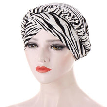Load image into Gallery viewer, Fashion Soft Cotton Print Braid Turban Lightweight Muslim Turbans Head For Women Women's Hijabs Caps Hat Lightweight Inner Hijab Caps Elegant Arab Wrap Head Scarves Turban Scarf For Women