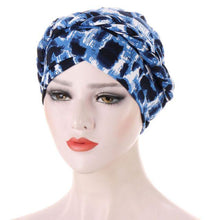 Load image into Gallery viewer, Fashion Soft Cotton Print Braid Turban Lightweight Muslim Turbans Head For Women Women's Hijabs Caps Hat Lightweight Inner Hijab Caps Elegant Arab Wrap Head Scarves Turban Scarf For Women