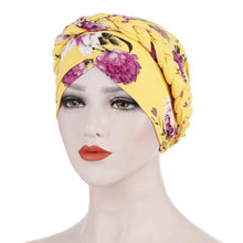 Load image into Gallery viewer, Fashion Soft Cotton Print Braid Turban Lightweight Muslim Turbans Head For Women Women's Hijabs Caps Hat Lightweight Inner Hijab Caps Elegant Arab Wrap Head Scarves Turban Scarf For Women
