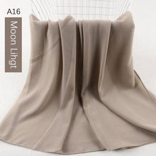 Load image into Gallery viewer, Fashion Soft Long Plain High Quality Premium Heavy Lightweight Elegant Chiffon Hijab Scarf Scarves Hijabs Lightweight Islamic Head Wear Escharpe Shawls Long Shawls For Women