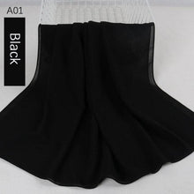 Load image into Gallery viewer, Fashion Soft Long Plain High Quality Premium Heavy Lightweight Elegant Chiffon Hijab Scarf Scarves Hijabs Lightweight Islamic Head Wear Escharpe Shawls Long Shawls For Women