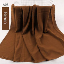 Load image into Gallery viewer, Fashion Soft Long Plain High Quality Premium Heavy Lightweight Elegant Chiffon Hijab Scarf Scarves Hijabs Lightweight Islamic Head Wear Escharpe Shawls Long Shawls For Women