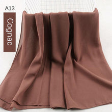 Load image into Gallery viewer, Fashion Soft Long Plain High Quality Premium Heavy Lightweight Elegant Chiffon Hijab Scarf Scarves Hijabs Lightweight Islamic Head Wear Escharpe Shawls Long Shawls For Women