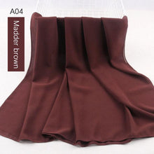 Load image into Gallery viewer, Fashion Soft Long Plain High Quality Premium Heavy Lightweight Elegant Chiffon Hijab Scarf Scarves Hijabs Lightweight Islamic Head Wear Escharpe Shawls Long Shawls For Women