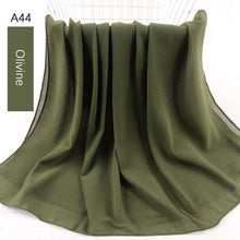 Load image into Gallery viewer, Fashion Soft Long Plain High Quality Premium Heavy Lightweight Elegant Chiffon Hijab Scarf Scarves Hijabs Lightweight Islamic Head Wear Escharpe Shawls Long Shawls For Women