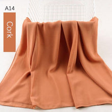 Load image into Gallery viewer, Fashion Soft Long Plain High Quality Premium Heavy Lightweight Elegant Chiffon Hijab Scarf Scarves Hijabs Lightweight Islamic Head Wear Escharpe Shawls Long Shawls For Women