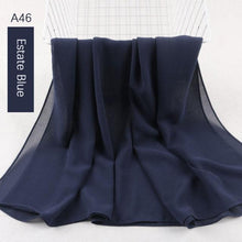 Load image into Gallery viewer, Fashion Soft Long Plain High Quality Premium Heavy Lightweight Elegant Chiffon Hijab Scarf Scarves Hijabs Lightweight Islamic Head Wear Escharpe Shawls Long Shawls For Women