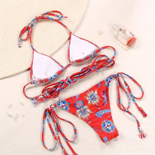 将图片加载到图库查看器,Fashion Swimwear Women Bikini Sets Women Lace Up Two Piece String Bikinis Beach Swimsuit Triangle Bathing Suit Side Tie Swimwear String Swimming Suit For Women Bathing Suit Micro Halter String Triangle Bikini