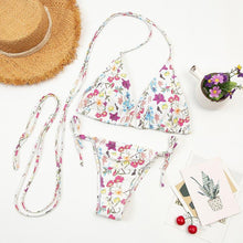 将图片加载到图库查看器,Fashion Swimwear Women Bikini Sets Women Lace Up Two Piece String Bikinis Beach Swimsuit Triangle Bathing Suit Side Tie Swimwear String Swimming Suit For Women Bathing Suit Micro Halter String Triangle Bikini