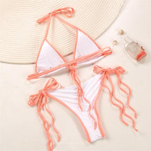 将图片加载到图库查看器,Fashion Swimwear Women Bikini Sets Women Lace Up Two Piece String Bikinis Beach Swimsuit Triangle Bathing Suit Side Tie Swimwear String Swimming Suit For Women Bathing Suit Micro Halter String Triangle Bikini