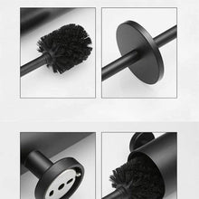 将图片加载到图库查看器,Fashion Toilet Cleaning Brush Holder Sets Wall Mount Stainless Steel Bathroom Accessories Hardware Black Chrome Toilet Bowl Brush with Stainless Steel Handle Durable Bristles Deep Cleaning Compact Bathroom Brush Save Space Good Grip Anti-Drip