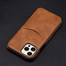 将图片加载到图库查看器,Fashion Wallet Card Holder Back Cover For iPhone 13 Pro Max 12 Mini 11 Xr X Xs 14 Pro Max Luxury PU Leather Case Genuine Leather iPhone Cover For Men Stylish Slim Design