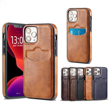 将图片加载到图库查看器,Fashion Wallet Card Holder Back Cover For iPhone 13 Pro Max 12 Mini 11 Xr X Xs 14 Pro Max Luxury PU Leather Case Genuine Leather iPhone Cover For Men Stylish Slim Design