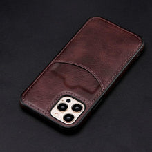 将图片加载到图库查看器,Fashion Wallet Card Holder Back Cover For iPhone 13 Pro Max 12 Mini 11 Xr X Xs 14 Pro Max Luxury PU Leather Case Genuine Leather iPhone Cover For Men Stylish Slim Design