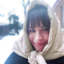 Load image into Gallery viewer, Fashion Winter Light Soft Warm Puffer Neckerchief Puff Neck Scarf Lightweight Head Wrap Headscarf Scarf Triangle Shawl Hood Scarf Puffy For Women