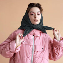 Load image into Gallery viewer, Fashion Winter Light Soft Warm Puffer Neckerchief Puff Neck Scarf Lightweight Head Wrap Headscarf Scarf Triangle Shawl Hood Scarf Puffy For Women