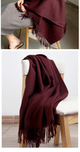 将图片加载到图库查看器,Fashion Winter Soft Wool Scarf Thickening Cashmere Lightweight Scarves Elegant Scarves Cashmere Escharpe Scarfs Lightweight Shawls Hijabs Shawls Scarves Warm Warps For Women