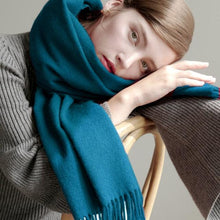 将图片加载到图库查看器,Fashion Winter Soft Wool Scarf Thickening Cashmere Lightweight Scarves Elegant Scarves Cashmere Escharpe Scarfs Lightweight Shawls Hijabs Shawls Scarves Warm Warps For Women