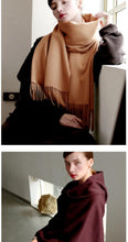 将图片加载到图库查看器,Fashion Winter Soft Wool Scarf Thickening Cashmere Lightweight Scarves Elegant Scarves Cashmere Escharpe Scarfs Lightweight Shawls Hijabs Shawls Scarves Warm Warps For Women