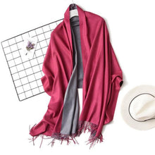 Load image into Gallery viewer, Fashion Winter Solid Soft Scarf Cashmere Lightweight Scarves Shawls Cashmere Escharpe Scarfs Lightweight Shawls Hijabs Shawls Escharpe Elegant Wrap Blanket Bandana Tassel For Lady