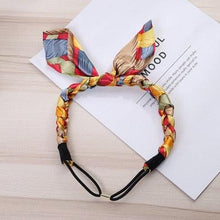 将图片加载到图库查看器,Fashion Women Chiffon Floral Bowknot Braid Headbands Ladies Girl Rabbit Ears Hairband Elastic Banana Leaf Beach Gorgeous Hair Accessories For Women