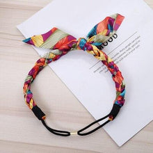 将图片加载到图库查看器,Fashion Women Chiffon Floral Bowknot Braid Headbands Ladies Girl Rabbit Ears Hairband Elastic Banana Leaf Beach Gorgeous Hair Accessories For Women
