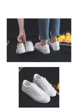 Load image into Gallery viewer, Fashion Women's Vulcanize White Shoes Spring New Casual Classic Leather Women Casual White Sneakers Casual Sports Flat Low Top Sneaker Lace-up Classic Shoes