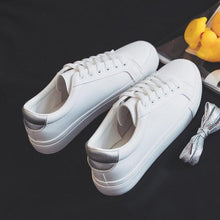 Load image into Gallery viewer, Fashion Women's Vulcanize White Shoes Spring New Casual Classic Leather Women Casual White Sneakers Casual Sports Flat Low Top Sneaker Lace-up Classic Shoes