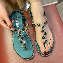 将图片加载到图库查看器,Fashion Women Sandals Luxury Design Beach Sandals Platform Ladies Shoes Light Breathable Rhinestone Sandals Women's Flat Sandals Flip Flop Jeweled Sandals