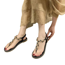 将图片加载到图库查看器,Fashion Women Sandals Luxury Design Beach Sandals Platform Ladies Shoes Light Breathable Rhinestone Sandals Women's Flat Sandals Flip Flop Jeweled Sandals