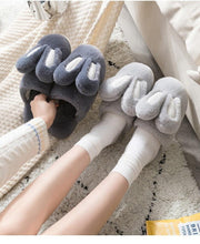 将图片加载到图库查看器,Fashion Women Slippers Winter Warm Fur Shoes Men Couples Cute Rabbit Ears Soft Sole Home Indoor Plush Winter Warm Memory Foam Cotton Home Slippers Soft Plush Fleece Slip On House Slippers