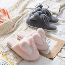 将图片加载到图库查看器,Fashion Women Slippers Winter Warm Fur Shoes Men Couples Cute Rabbit Ears Soft Sole Home Indoor Plush Winter Warm Memory Foam Cotton Home Slippers Soft Plush Fleece Slip On House Slippers
