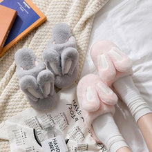 将图片加载到图库查看器,Fashion Women Slippers Winter Warm Fur Shoes Men Couples Cute Rabbit Ears Soft Sole Home Indoor Plush Winter Warm Memory Foam Cotton Home Slippers Soft Plush Fleece Slip On House Slippers
