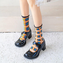 Load image into Gallery viewer, Fashion Women Socks New Spring Summer Mesh Thin Long Printed Socks Women Casual Breathable Fresh Flower Socks Korea Style Color Thin Socks For Women