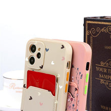将图片加载到图库查看器,Fashionable Anti-Scratch Soft Lining Protective Case For iPhone Cases Card Holder Cute Flower Heart Phone Case For iPhone 12 13 Mini Pro Beautiful Design Soft Iphone Case