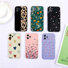 将图片加载到图库查看器,Fashionable Anti-Scratch Soft Lining Protective Case For iPhone Cases Card Holder Cute Flower Heart Phone Case For iPhone 12 13 Mini Pro Beautiful Design Soft Iphone Case